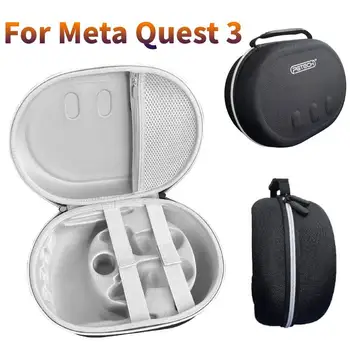 EVA чехол Сумка для переноски Meta Quest 3, органайзер для очков и аксессуаров, портативные дорожные противоударные сумки для хранения на двойной молнии