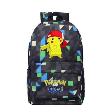 Парусиновая школьная сумка TAKARA TOMY Pikachu, студенческий рюкзак с покемонами, Мультяшный милый рюкзак для путешествий, сумка для мужчин и женщин