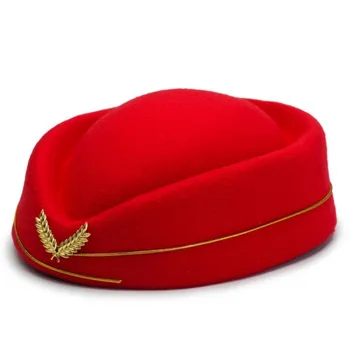 Шляпа стюардессы, женские модные шерстяные форменные кепки, женская модная шляпа-лента Для форменных кепок, Новинка 2023 года