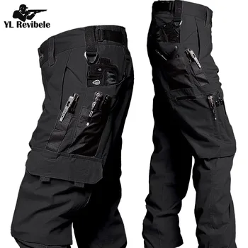 Военные водонепроницаемые брюки-карго, мужские уличные Износостойкие тактические брюки с несколькими карманами, осенние армейские боевые брюки Ripstop SWAT