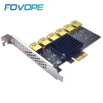 Множитель PCI Express PCIE 1-6 USB3.0 Riser Card для Графической карты PCI Express X16 Riser Card ETH Bitcoin Miner Майнинг Дополнительная карта