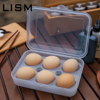Портативный ящик для хранения яиц с 6 сетками, Прозрачный Пластиковый контейнер-органайзер для яиц, для кемпинга, пикника и путешествий на открытом воздухе