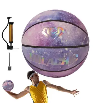 Голографический баскетбольный мяч, светящийся Самосветящийся Баскетбольный мяч, Размер 7, для помещений, для улицы, баскетбольные мячи из композитной искусственной кожи для