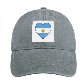 Аргентинский флаг с сердечками на простой белой Ковбойской Шляпе, черная Кепка Для гольфа Snapback, Роскошная Мужская Шляпа, Мужская Шляпа, Женская