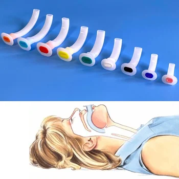 9 штук одноразовых направляющих для дыхательной трубки пациента, смешанные, белые, цветовой код Guedel, трубка для дыхательных путей первой помощи