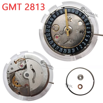 GMT 2813 Модификация Автоматического Механического механизма в 4 руки Заменить Механизм GMT Черно-Белым диском с высокой точностью 3 часа / 6 часов DG3804