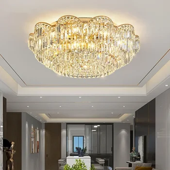 Новый дизайн потолочной люстры украшение столовой лампы для спальни хрустальный светодиодный потолочный светильник гостиная цветочный блеск
