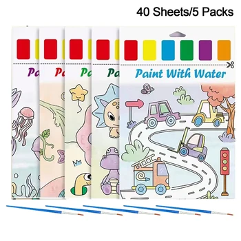 5 Упаковок 40 листов для MagicArts Entertainment Vehicle Education Книга для акварели Поделки из бумаги для рисования мальчиков и девочек для детей