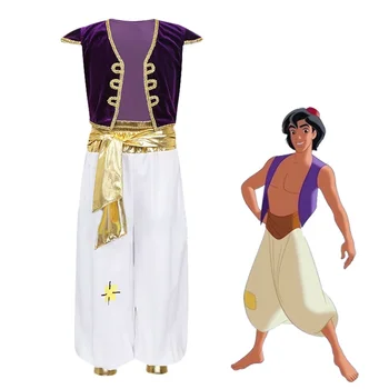 Костюмы Аладдина Для мальчиков, Арабский принц Аладдин, костюм для косплея, Жилет и брюки, Комплект детской одежды для вечеринки на Хэллоуин