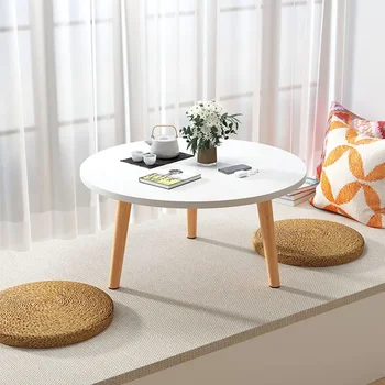 Онлайн Простой эркерный столик для сидения журнальный столик с мини-круглым окном Татами Короткий столик Мебель для дома