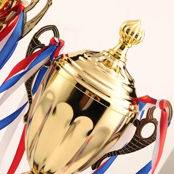 1шт Трофей спортивного матча, металлический трофей, Почетный трофей школьного турнира для церемонии соревнований (39 см)