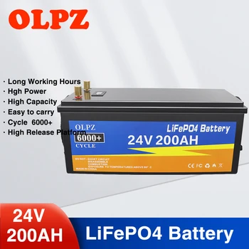 Аккумулятор LiFePO4 емкостью 24 В 200 Ач, встроенный в блок литий-железо-фосфатных элементов BMS Для замены большей части резервного источника питания Домашнего хранилища энергии