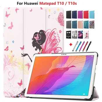 Для Huawei Matepad T10s 10,1-дюймовый AGS3-L09 AGS3-W09 Чехол Tri Складной Чехол для Funda Huawei Matepad T 10 T 10S Case 10 1 Планшет