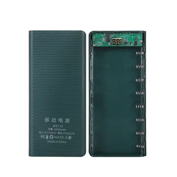 8 * 18650 Power Bank Чехлы Держатель Батареи Двойной Заряд USB Type C DIY Shell для iPhone Xiaomi Huawei 18650 Battery Case Коробка Для Хранения