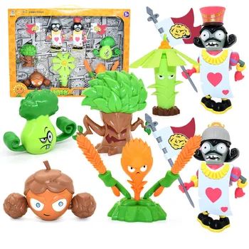 Новые игрушечные фигурки Plants vs Zombies 2, Полный набор мягкой резины, твердый клей, Снежный горошек, покер, Зомби, Оптовая продажа, модель PVZ, подарок для детей