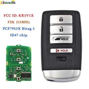 3 + 1/4 Кнопки FSK 315 МГц Умный Дистанционный Ключ (внедорожник) с ЧИПОМ PCF7953X HITAG 3/47 для Acura MDX RDX 2014-2020 FCC ID: KR5V1X HON66