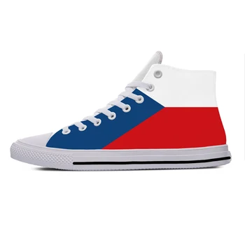 Популярный Флаг Чешской Республики, Патриотическая Мода, Популярная повседневная тканевая обувь с высоким берцем, Легкие дышащие мужские и женские кроссовки с 3D принтом.