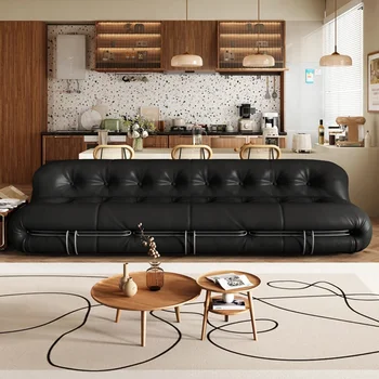 Дизайнерские тканевые диваны для гостиной Легкая Роскошная домашняя мебель для гостиной Lazy Sofa Комбинированный кожаный диван с скандинавской спинкой