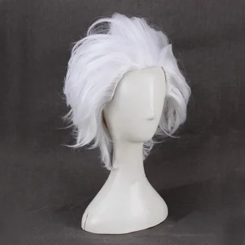 Парик для косплея Урсулы Белый Короткие синтетические парики чисто белого цвета для взрослых Comic Con Термостойкая шапочка для парика из волос