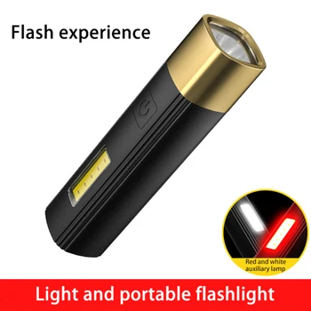 Уличный USB перезаряжаемый яркий фонарик Уличный светодиодный мини-фонарик с боковой подсветкой COB bright бытовое снаряжение для кемпинга