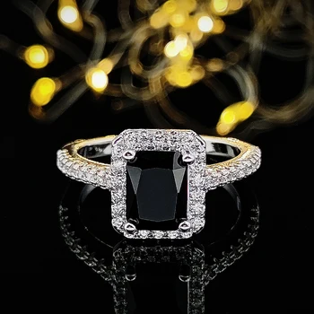 2023 Дизайнерские Обручальные кольца для женщин, набор колец, Обручальные кольца на палец, ювелирные изделия Blue Bridal Personalized R1997-balck