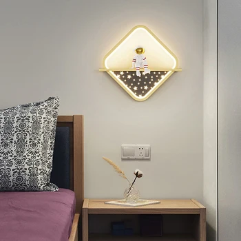 Минималистичные Квадратные Светодиодные Настенные Светильники Astronaut Child Bedroom Bedsides Wall Secone Light Современный Декор Для помещений Ночной Светильник