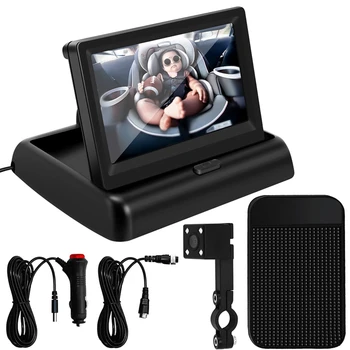 Детское Автомобильное зеркало 4,3-дюймовый дисплей автомобильного зеркала ночного видения с разрешением HD, Сиденье Безопасности, Зеркало заднего вида с контролем камеры