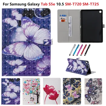 Флип-чехол для Samsung Galaxy Tab S5E 10.5 Case 2019 SM-T725 SM-T720 3D-Бумажник-Книжка С отделением для карт Fundas T725 T720 10.5 