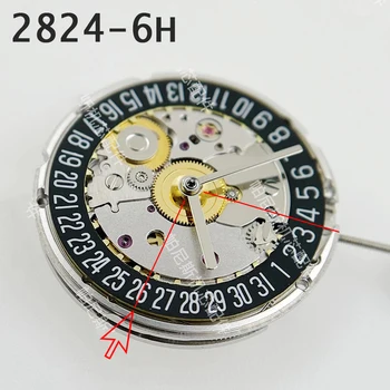 Модифицированный механизм Замены ETA 2824-2 6-дюймовые часы, черное колесо даты, механический механизм с автоматическим подзаводом Seagull 2824