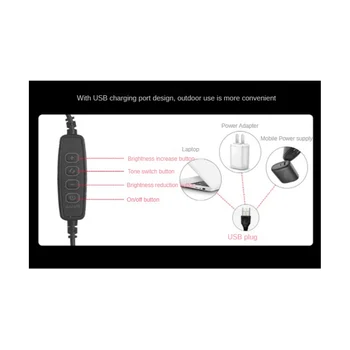 Кольцевой светильник для селфи для портативного компьютера, настольная кольцевая лампа, комплект освещения для видеоконференций со штативом, держатель для телефона с клипсой