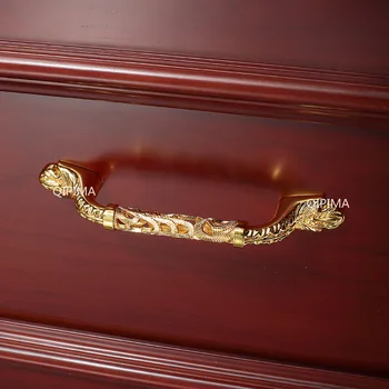 Дверная ручка шкафа-комода, Золотой Хрустальный ящик, ручка для ТВ-шкафа, ручка для шкафа 96-128 мм, современная мода, Роскошная кухня с бриллиантами