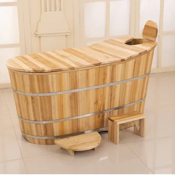 Современная деревянная переносная ванна для взрослых для ванной комнаты, ванна для фумигации, простые креативные бытовые переносные ванны для салона красоты