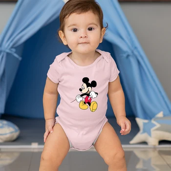 Боди для малышей с Микки Маусом, модная одежда для маленьких девочек, повседневная одежда для маленьких мальчиков Disney, Унисекс, детские наряды, прямая поставка