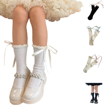 Носки до колена для девочек, носки для платья, Носки до середины икры, Детские Чулочно-носочные изделия, Весенние Гетры