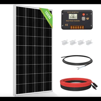 Лучшее Качество 100 Вт 200 Вт 400 Вт Ватт 12 Вольт Комплект Солнечных Панелей Зарядное Устройство для RV Home Plug & Play