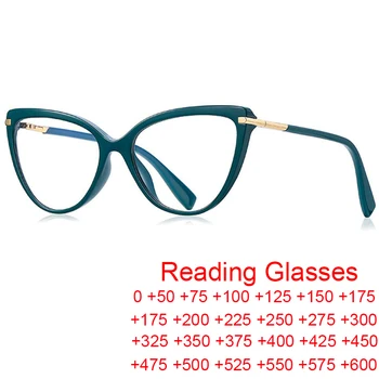 Зеленые Очки для чтения с Синим светом, Женские 2023, Роскошные Брендовые Очки для Дальнозоркости, Оптические Модные Очки 