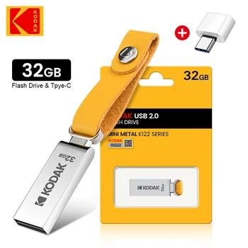 100% Оригинальный KODAK Mini metal 32 ГБ USB флэш-накопители OTG ремешок для ключей флеш-накопитель USB2.0 флэш-накопитель для адаптера type-c