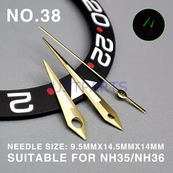 Стрелки в форме стрелки с золотой отделкой 14 мм Стрелки часов для механизма Miyota NH35/NH36/NH38