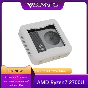 【Супер сделка】Настольный компьютер AMD Mini PC Ryzen7 2700U с графикой Vega 10 Win10/11Pro 2xDDR4 M.2 Nvme SSD HD DP 2 * 4K 4 * USB3.0 WiFi