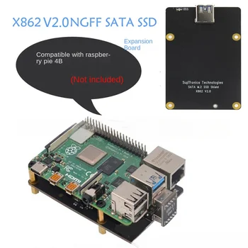 Подходит для Raspberry Pi 4-го поколения B-type X862 M.2 NGFF SATA SSD Плата расширения V2.0 Модуль хранения