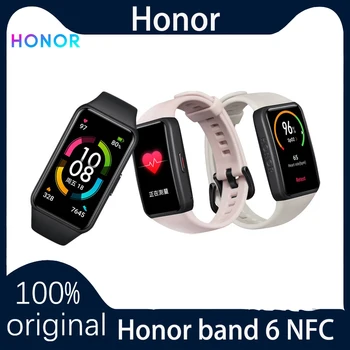 Оригинальный Honor Band 6 NFC Смарт-Браслет AMOLED Для Плавания Водонепроницаемый Bluetooth Фитнес Сна Пульсометр Музыка