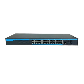 24-портовый корпоративный гигабитный L2 управляемый SNMP IGMP LACP оптоволоконный Ethernet-коммутатор с 4 портами 10G SFP + восходящей линии связи