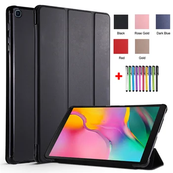 Планшет Для Galaxy Tab A 10.1 Case 2019 SM-T510 Tri Fold PU Мягкая Задняя крышка Slim Shell Для Samsung Tab A 2019 10.1 дюймов T515 Чехол + Ручка