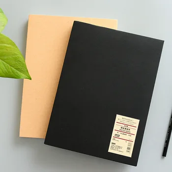 Блокнот для зарисовок 16K 128 Чистых страниц Однотонная Крафт-бумага Альбом для зарисовок в твердом переплете Дневник для художественной живописи Рисования