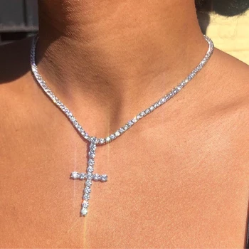 Кристаллы для ожерелья с подвеской в виде креста Священные кристаллы для подвески в виде креста с Ринсто