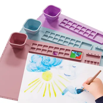 Палитры силиконовых красок, моющийся противоскользящий коврик для рукоделия, детский коврик для рисования силиконовой краской 