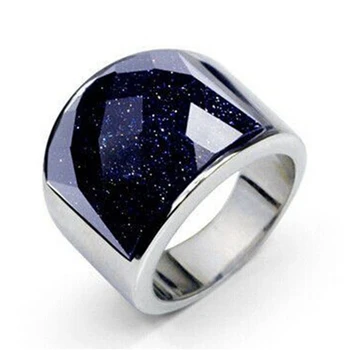 Модные Роскошные кольца из фиолетового натурального камня для мужчин, кольца из нержавеющей стали 316L, ювелирные изделия, подарки лучшим друзьям на день рождения