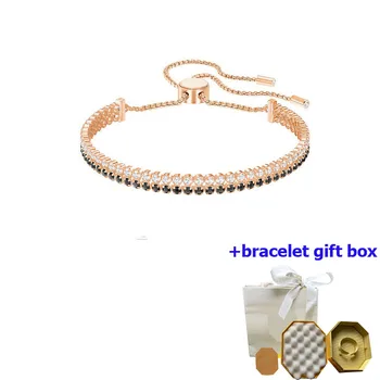 Высококачественный двухслойный черно-белый женский браслет из розового золота, подчеркивающий темперамент, красивый и трогательный, бесплатная доставка