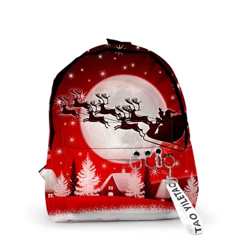 Популярный Молодежный Рождественский Блокнот Школьные Сумки Рюкзаки Для Ноутбуков С 3D Принтом Оксфорд Водонепроницаемый Брелок Для Ключей Маленькие Дорожные Сумки