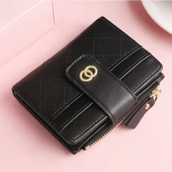 Новый Роскошный женский короткий кожаный кошелек с вышивкой в корейском стиле, модный дизайнерский кошелек с несколькими отделениями для карт, портмоне для монет